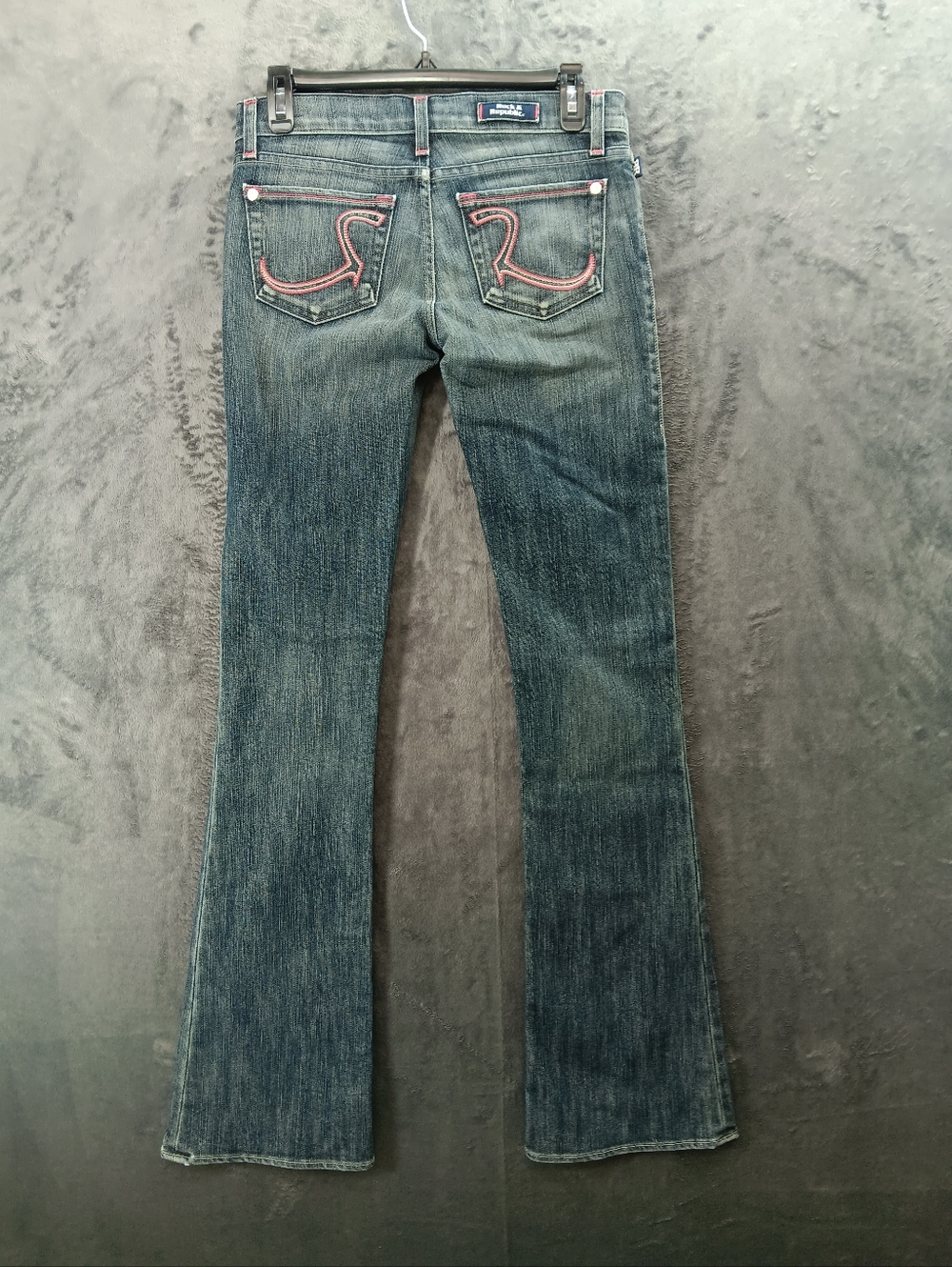 Vintage Y2K Rock & Republic Blue Wash Bootcut Low Rise Jeans Size 25 Pink